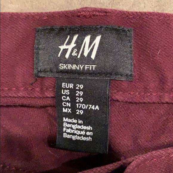H&M burgundy skinny jeans - Picture 5 of 5